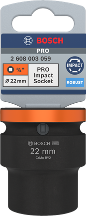 Bosch PRO Impact Socket 3/4 inci 22 mm untuk pengencangan tugas berat.